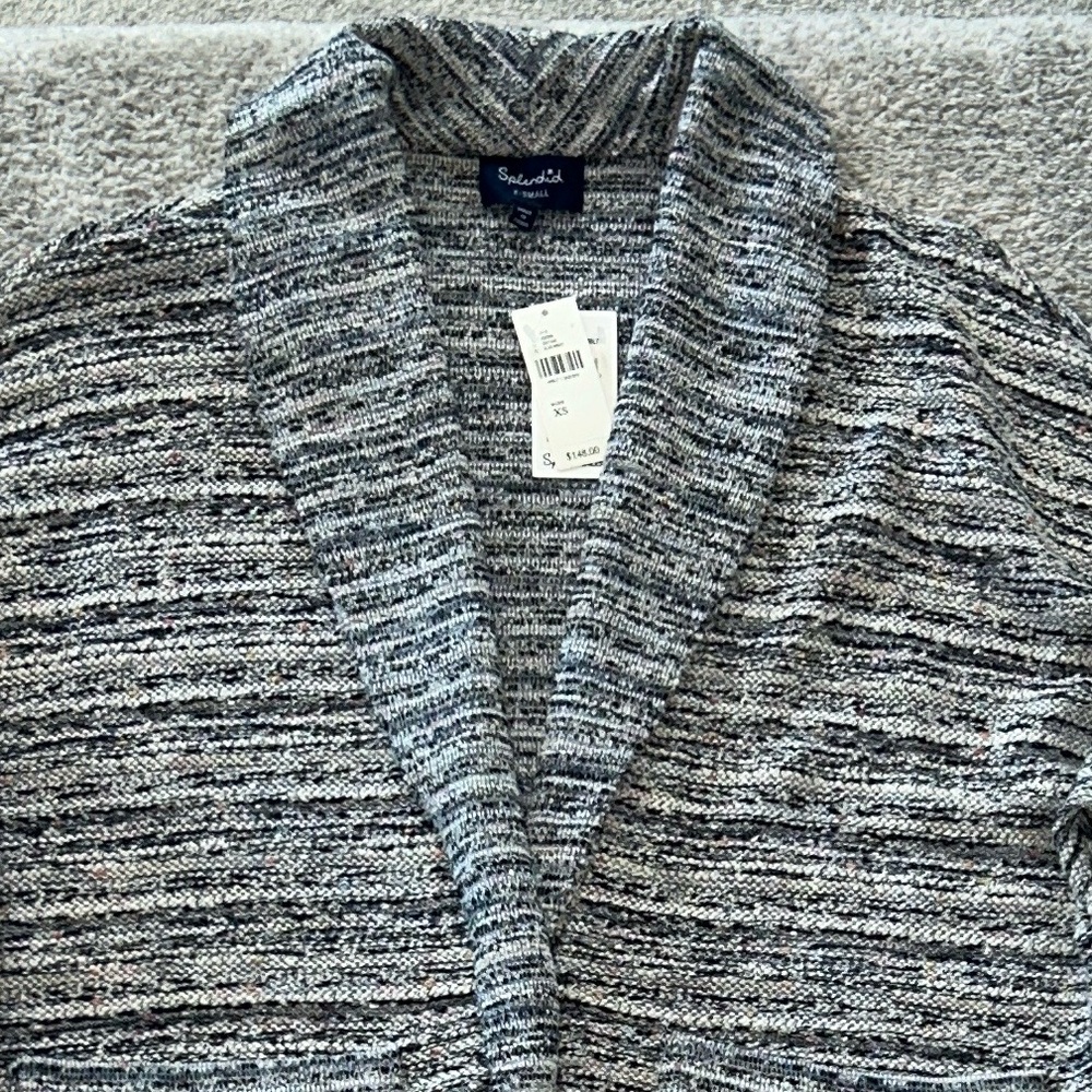 Anthropologie x Splendid Raw Hem Textured Oversized Cardigan - Picture 4 of 11